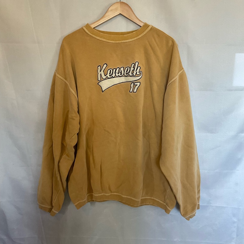 Vintage 90s Y2K NASCAR Matt Kenseth Oversized Crewneck Sweatshirt Gold XL